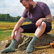 Sock Snob Sock Snob - 3 Pack Mens 100% Wool Socks | Cushion Ribbed Boot Socks With Reinforced Heel And Toe - Khaki - View 4