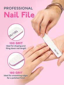 4件套修甲剪刀套装，包含100/180目指甲锉、角质推、指甲钳和抛光块，专业不锈钢耐用美甲工具 - 彩色 - 查看 4