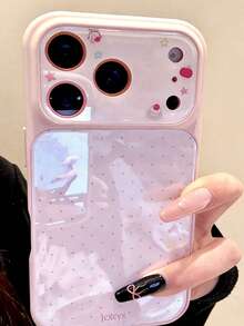 Gepunkteter, stylischer, süßer, pinker, glänzender Gelee-Handyhülle kompatibel mit iPhone 17 Pro Max, 17 Pro, 17, 16 Pro Max, 16 Pro, 16, 15 Pro Max, 15 Pro Max, 15 Pro, 15, mit hübschem Kameraschutz, stoßfest, Acrylrückseite, Mädchen Geschenk - Polka Dot Foundation - Übersicht 3
