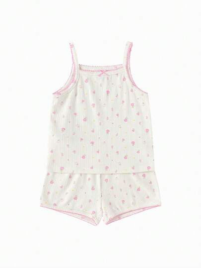 Balabala Conjunto de pijama de verano sin mangas para niñas bebés 2026, de algodón suave, liviano y transpirable para uso en casa, con diseño lindo y juguetón