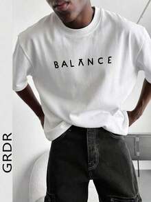 -shirt ample à manches courtes avec imprimé tendance pour hommes GRDR |   Design exquis |   Essentiel pour l'éé |   Facile à assortir, mettant en valeur votre style - Blanc - Voir 2