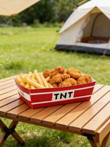 10pcs/20pcs/30pcs TNT Pixel Paper Potato Chips Paper Boxes - Disposable Red Explosion Boat Pattern Paper Plates For Nachos, Fries & Snacks, Perfect For Pixel Themed Birthday Parties Baby-Shower Men Women - Multicolor - View 5