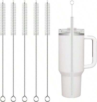 5pcs Efficient Cleaning Straw Cleaning Brush - Reusable Kitchen Tool - Perfect For Cleaning Glass, Silicone, Metal Straws, Etc., Cleaning Small Long Brushes, Cleaning Tools Are Essential For Households