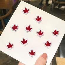 Pack Of 10 Mini Red Maple Leaf Fabric Patches Embroidered Fabric Patches Cloth Stickers Self-Adhesive Fabric Patches Leaf Fabric Patches Suitable For Decorating Jackets, Tops, Trousers, Clothing, Backpacks, Hats, Etc. DIY Decorative Fabric Patches - 10 Maple Leaves - View 7