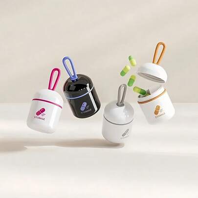 Awaoko 1. Hộp đựng thuốc mini hai ngăn di động - Với thiết kế niêm phong bảo vệ hoàn hảo, đây là hộp đựng thuốc bền chắc, thích hợp mang theo khi ra ngoài. Có sẵn các màu Trắng + Hồng và Trắng Xám. Lý tưởng để đựng vitamin và thuốc viên, cũng như làm hộp đựng thuốc cá nhân.