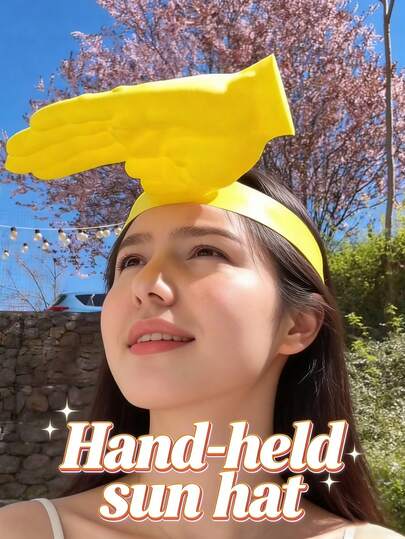 A Creative Hand-Shaped Sun Hat, A Funny Hand-Shaped Headband Sun Hat, Perfect For Summer Outdoor Activities, Travel, Parties, And Gatherings.