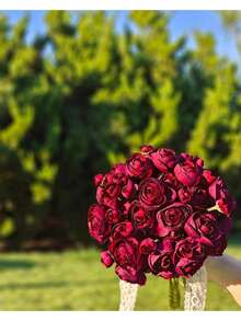 72 Pcs Ranunculus Artificial Flower, Faux Silk Mini Ranunculus Flowers For DIY Bouquet, Bulk Fake Wedding Filler Flowers For Centerpieces Arrangements Bridal Shower Decorations - Burgundy - View 4