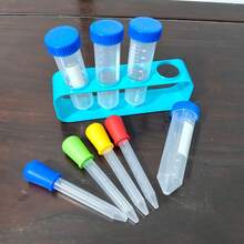 一套趣味科学实验套装，教育玩具 - 实验工具，颜色识别，试管架+试管+滴管套装，颜色分类实验，化学实验室学校用品，有助于提高学习兴趣和科学理解力，适合家庭和学校使用，早期教育发展和化学探索，返校必备 - 試管套裝 - 查看 13