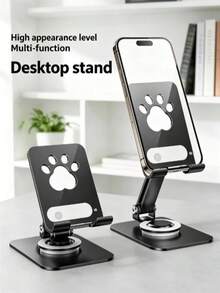 Giá đỡ điện thoại để bàn hình móng mèo dễ thương bằng kim loại, có thể xoay và gập lại, đa chức năng dùng để xem livestream và video. - A - Xem 4