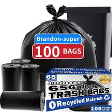 50pcs/Pack 65 Gallon Trash Bags, Large Commercial Garbage Liners, Disposable Black Trash Bags Suitable For Home, Business, Lawn And Leaves - 65 Gallons - View 8