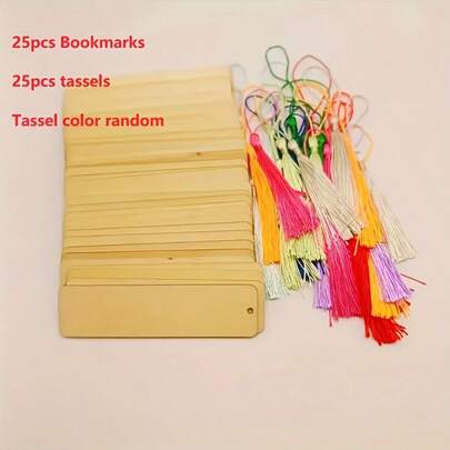 5 chiếc bookmark bằng gỗ chưa hoàn thiện, chất liệu lý tưởng cho việc tự tay vẽ, khắc gỗ và làm quà tặng cá nhân hóa. Những miếng gỗ thô nhẵn + bộ tua rua nhiều màu sắc, sẵn sàng để bạn tạo ra những chiếc bookmark độc đáo của riêng mình. Được làm từ gỗ tự nhiên chất lượng cao.