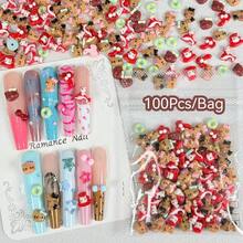 SANRIO Bộ 100 miếng/gói trang trí móng tay hoạt hình ngẫu nhiên, hình ảnh Dopamine dễ thương, kem, mèo và phụ kiện tự làm ốp điện thoại. - Nhiều màu - Xem 4