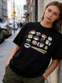 Women's 90s Retro Baseball Graphic T-Shirt - "Sandlot Legends Never Die" - Vintage-Inspired Short Sleeve Casual Tee - 黑色 4 - 查看 4