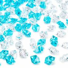 100-2000pcs Mixed Blue & Multicolor Transparent Artificial Crushed Ice Stones, Fake Diamond Ice Cubes Crystal Gems Filler For Wedding Vase Decor - Multicolor - View 21