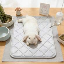 1pc Summer Icy Silk Pet Cooling Mat, Quilted Rest Mat And Sleeping Bed Suitable For Rabbits, Breathable Cool Nest Accessory For Small Pets - View 1