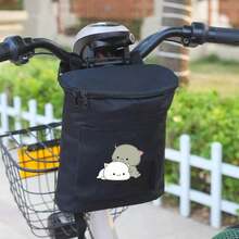 1pc Black Electric Bike Front Handlebar Bag, Large Capacity 3D Storage Pouch, Motorcycle Hanging Bag - Multicolor - View 9