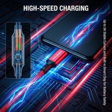 HYUNDAI 數據線三合一蘋果Type-c安卓手機充電線一拖三線 YH-NB004 - 紅色 - 查看 4