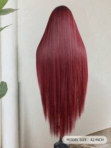 Tóc giả ombre đỏ, tóc thẳng, tóc tổng hợp màu bạc xám, kiểu dệt hình chữ U 4*2, phù hợp cho nữ, dài 42 inch, tóc thẳng màu bạc, mũ lưới co giãn, dễ đội, tóc giả tự nhiên, phù hợp với mọi chủng tộc, thích hợp cho các buổi tụ họp, lễ hội và tiệc tùng hàng ngày. - Màu đỏ ombre - Xem 5