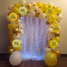 Globo azul polvoriento, globo azul blanco transparente de 12 pulgadas, azul macaron azul claro globos blancos mate con globos transparentes para fiesta de cumpleaños, boda, baby shower, decoraciones - Girasol amarillo - Ver 7