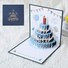 1pc Birthday Greeting Card With A 3D Cake Design, Featuring A Colorful And Cute Pop-Up Style, Perfect For Gifts And Includes An Envelope - Multicolor - View 8