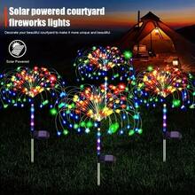200 LED Solar Powered Firework Lights - 8 Modes, Auto Dusk Sensor, Memory Function, Energy Efficient, Suitable For Garden, Pathway, Party And Wedding Decor - Star - View 4