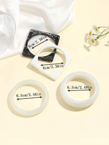 1pc Fashionable European And American Exaggerated Asymmetrical Geometric Resin Bracelet, Suitable For Women's Daily And Party Wear - Multicolor - View 6