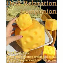 1pc Giant Realistic Cheese Squeeze Toy, Slow Rebound Decompression Soft Cheese Ball, Creative Decompression Squeeze Ball, Soft And Sticky Texture, Is The Perfect Birthday, Holiday Gift. - 黃色 - 查看 11