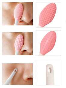 10pcs Mixed Color Jar Lip Brush Set, Double-Sided Silicone Lip Scrub Brush Soft Cleaning Face Cleansing Applicator, Lip Care Tool - Multicolor - View 11