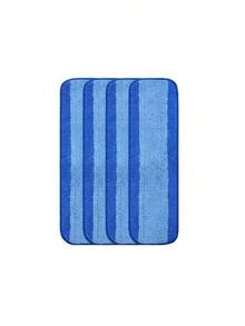 1/2/4pcs Replacement Mop Pads Compatible With Bona Mops, Flat Adhesive Fiber Cloth Blue Striped Cleaning Cloth Accessories - 藍色 - 查看 9