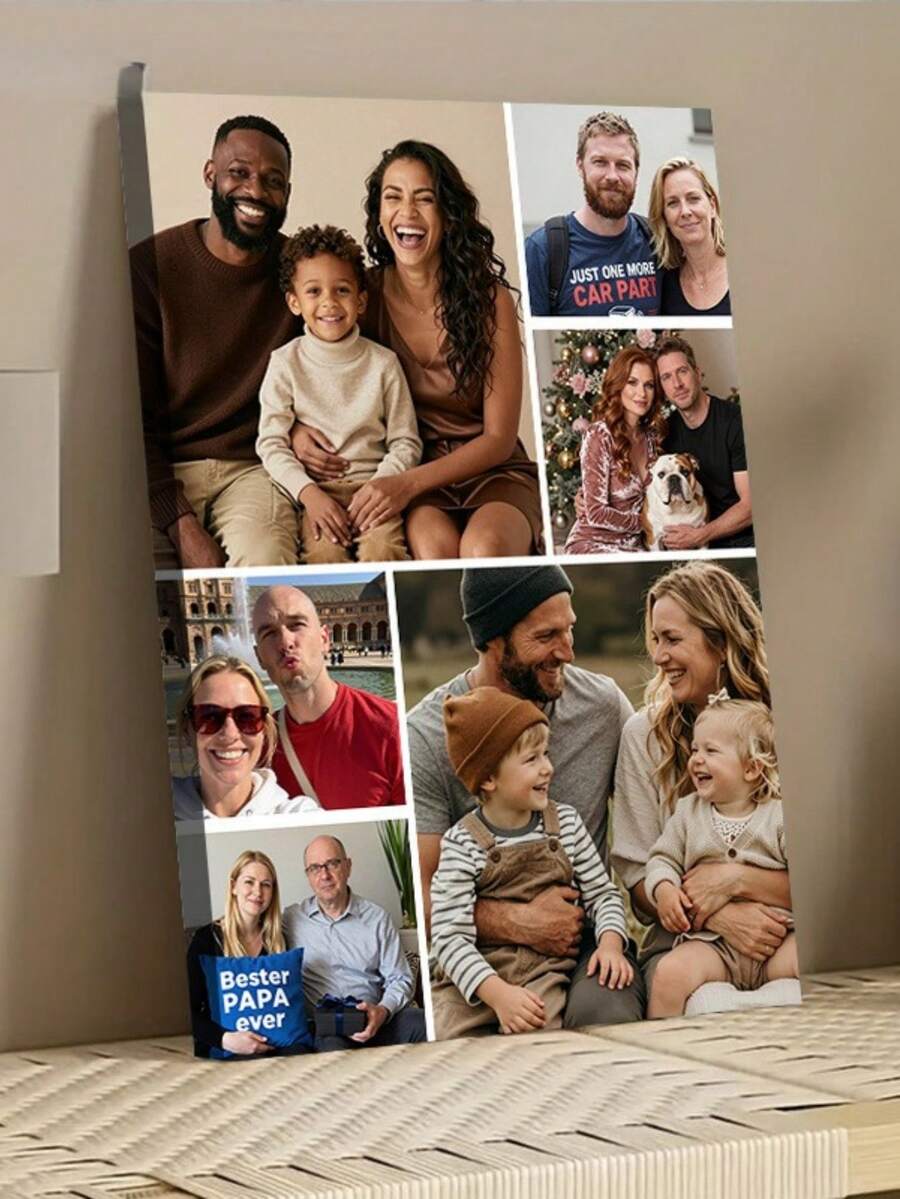 個性化 6 片拼貼畫布藝術品 - 個性化照片牆藝術,現代浪漫主題家居裝飾,適用於臥室、客廳、辦公室,室內外皆可用,高品質墨水印刷,室內懸掛裝飾,完美 - 彩色 - 查看 1