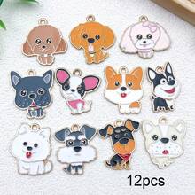 12 chiếc mặt dây chuyền hình dấu chân chó hoạt hình dễ thương - Mặt dây chuyền hình dấu chân động vật bằng hợp kim tráng men để tự làm móc khóa, vòng cổ & vòng tay, phụ kiện trang sức cho người yêu thú cưng. - Mặt dây chuyền hình động vật bằng hợp kim nhỏ giọt - Xem 18