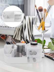 Skincare Product Storage Box, Vanity Storage Box With Drawers, Desktop Cosmetic Storage Box, Containing Lipsticks, Brushes, Eyeshadows And Makeup Brushes, For Desktop Organization. - View 9