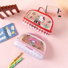 SANRIO 3-Layer Transparent Large Capacity Pencil Case - Black Ears 3D Cartoon Student Stationery Bag - Handheld Anime Pencil Box - Random - View 2