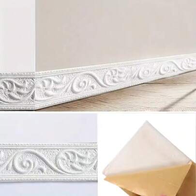 1 rouleau de 6 cm x 25 m Bande décorative autocollante Papier peint bordure facile à coller, déchirer et coller. Convient pour les coins de plafond, les coins de mur. Bandes décoratives en PVC pour une installation DIY