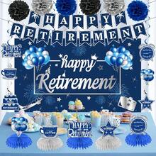 Juego de 20 piezas de decoración para fiestas de jubilación para hombres, globos de fondo de jubilación color azul y plateado para centro de mesa, pompones de papel de remolino para fiestas - oro rosa - Ver 11