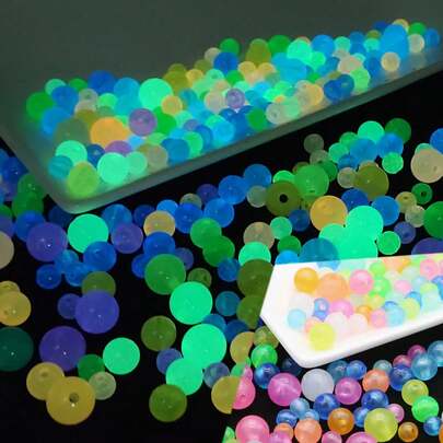 20-200pcs Glow-In-The-Dark Acrylic Beads, DIY Jewelry Making Materials For Necklace, Bracelet, Earring Crafting