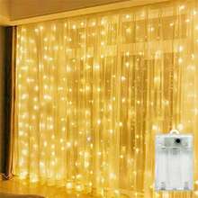 LED Window Curtain Lights, Hanging Fairy Lights With 8 Lighting Modes, Suitable For Bedroom, Indoor, Christmas, Party, Garden, Wedding Decoration - Battery Box Curtain Light - View 8