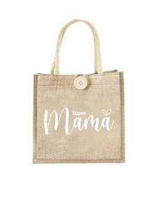 1 Stück Leinentasche mit "Mama" und Herzmuster Muster, beste Mama Grafik Tasche, Muttertagsgeschenk, lustiges Geschenk für Mama, Freundinnen, Schwestern, Aufbewahrungstasche, faltbare Einkaufstasche, leichte Kosmetiktasche, Reisetasche, großes Fassungsvermögen, perfektes Muttertagsgeschenk - Verschiedenfarbig - Übersicht 12