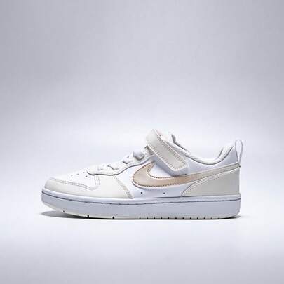 Nike 幼儿 COURT BOROUGH 低帮篮球鞋 (PS) 休闲鞋，IR5463-100