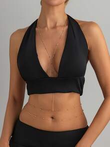 2件套几何铜珠链身体饰品，迷人海洋度假风，适合海滩、派对、休闲、情侣约会、女士节日百搭身体链礼物 - 身體鏈 - 查看 11