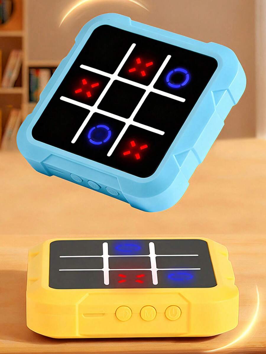 1 pieza Juguete interactivo multifuncional con pantalla táctil inteligente de Tres en Raya, entrenamiento de memoria, desafío, rompecabezas, regalo de cumpleaños, patrón aleatorio, color aleatorio, empaque aleatorio (Baterías no incluidas)