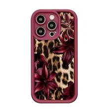 Cheetah, Leopard Print Burgundy Sexy Leopard Print & Vintage Floral Thick Anti-Drop Phone Case, Compatible With Iphone 11 12 13 14 15 16, 13 Pro Max, 16 Plus, XR, 7, 8 Plus, 17 Pro Max, 15 Pro Max And Other Models - Burgundy - View 9
