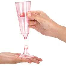 Bộ 5/10/20/25/50/100 ly sâm panh màu hồng, ly sâm panh pha lê tái sử dụng 5oz, thích hợp cho đám cưới, lễ kỷ niệm, tiệc sinh nhật, các dịp làm bánh và uống rượu. - Xem 7