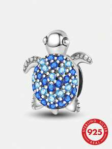 1pc 925 Sterling Silver Ball Pendant, Suitable For DIY Bracelet Jewelry For Women - Turtle - View 1