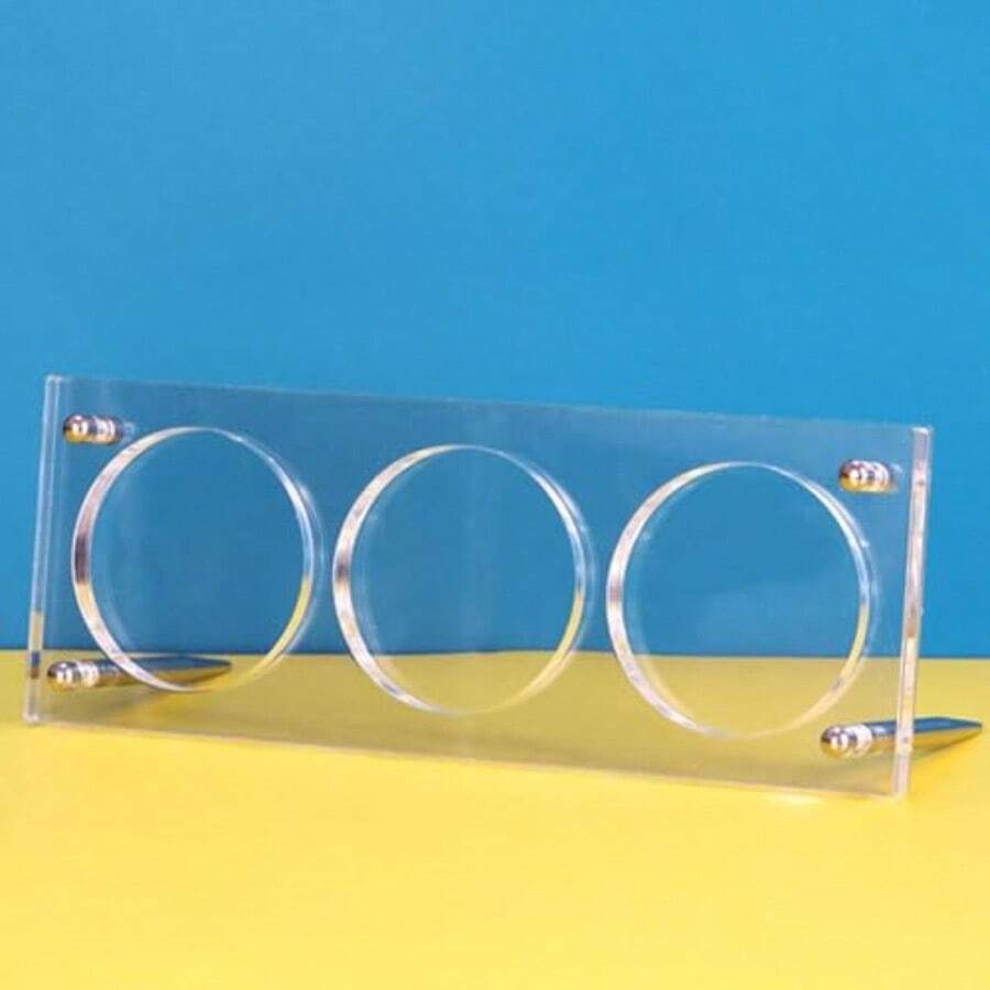 アクリル 缶バッジ ディスプレイ 3連 スタンド 57㎜ 65㎜ 75㎜ 推し活 ディスプレイスタンド 収納 コレクションケース 展示ケース 傷防止 カンバッジ カンバッジ 推し活 65-68mm - 65~68mm - チェックする 1