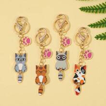 Cat Keychain, Cute Cats Charms, Enamel Alloy Metal Kawaii Cat Key Chains, Kitty Keyring,The Perfect Combination Of Cat Claws And Wagging Tails, Cats Accessories For Women Car Keys Purse. - Color - View 6