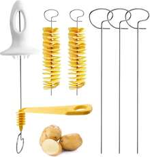 1 Set/6 Pieces Multifunctional Manual Spiral Potato Slicer, Heavy Duty Stainless Steel Tornado Vegetable Cutter & Spiralizer Tool, Handheld Food Prep Gadget For Potatoes, Carrots, Cucumbers, Zucchini, Radishes & Other Vegetables, Built Without Flint Or Magnesium Rods, Portable Lightweight Cooking Utensil Ideal For BBQ, Camping, Picnics, Outdoor Grilling, Backyard Parties, Travel, Home Kitchen, RV Cooking & Meal Preparation, Rust Resistant, Easy To Clean & Store, Practical Kitchen Accessory For Camping Enthusiasts, BBQ Lovers, Home Cooks & Outdoor Cooking Lovers - 1 Piece Set - View 2