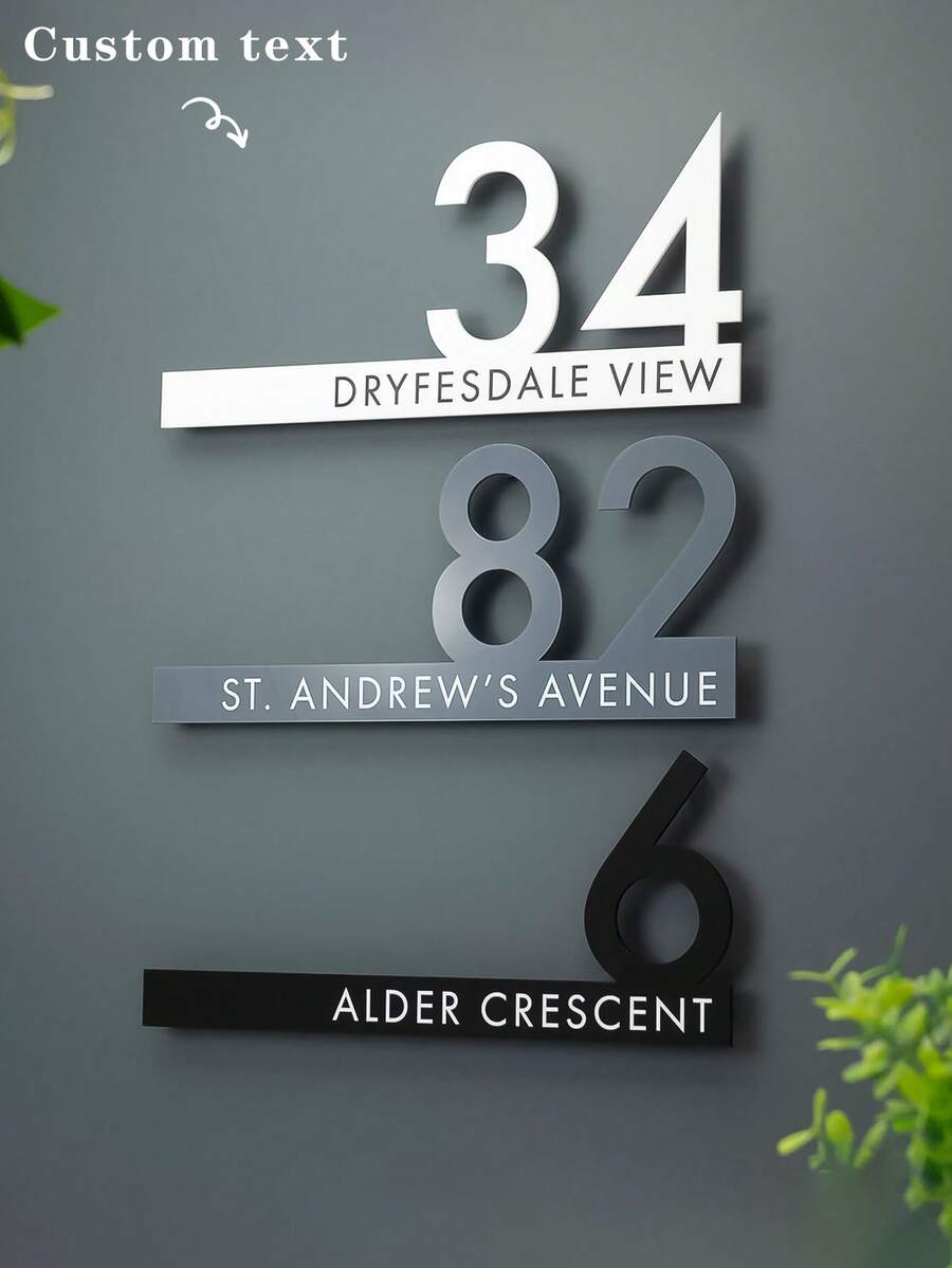 Custom Acrylic Number Plaque, Personalized Gift Door Sign, Modern Wall Sign For Home Or Office, Minimalist Address Display, Mother's Day Contemporary Cut Out Modern House Number Sign Printed Address Signage - Matt & Gloss Finishes, House Decor,2026 Graduation - Multicolor - View 1