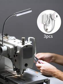 1/2/3pcs ABS Material USB Plug LED Sewing Machine Light With Strong Magnetic Base And Flexible Neck, 6W 30 LED Beads Lamp Suitable For Sewing Machine, Workbench And Industrial Flat Bed - White - View 8