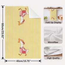 Bộ 2 khăn lau bếp, khăn rửa bát, khăn tay siêu thấm hút, chất liệu microfiber, họa tiết vịt trượt và vịt đi chợ, kích thước 40*60cm, thích hợp trang trí nhà bếp, làm quà tặng tân gia, phù hợp cho nhà bếp và phòng tắm, tuyệt vời cho các bà nội trợ và các buổi họp mặt gia đình, giá cả phải chăng, vật dụng thiết yếu trong gia đình. - Màu vàng - Xem 4